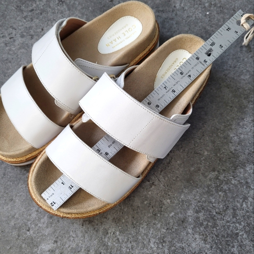 New Cole Haan Cloudfeel Side Sandals - Optic White (7.5)